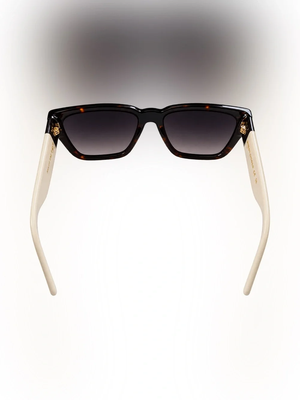Marc Jacobs MARC 811/S Oversized Square Sunglasses Brown Ivory Gold Logo NEW